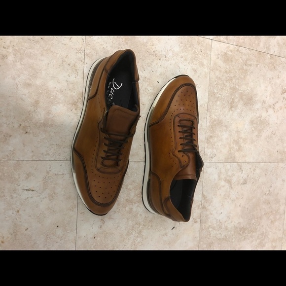 Duca shoe casual sneaker Italian leather cognac 11 - Picture 3 of 6